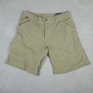 Kuhl Shorts Mens 34 Tan Green Cargo Outdoors Hiking Utility Lightweight Renegade